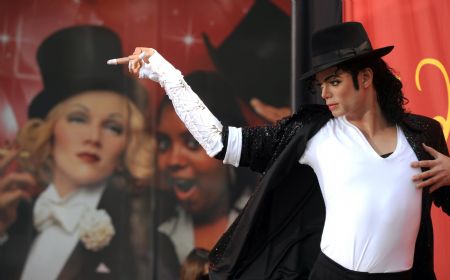 The wax figure of late pop star Michael Jackson is unveiled at Madame Tussauds in Hollywood, California August 27, 2009.