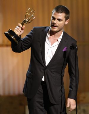 Actor Jeff Branson of "Guiding Light" celebrates after tying with Vincent Irizarry for outstanding supporting actor in a drama series at the 36th Annual Daytime Emmy Awards at the Orpheum Theatre in Los Angeles, August 30, 2009.