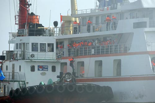 China's maritime rescue services staged their biggest ever exercise in the East China Sea Friday to test the country's maritime rescue capabilities and security for the Shanghai World Expo in 2010.