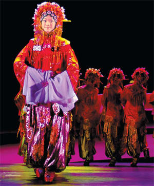 Dancers with 'bound feet' performing in director Zhang Jigang's new musical Liberation. 