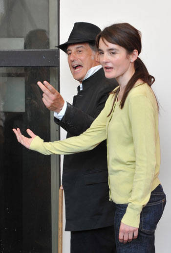 Scottish actress Shirley Henderson (Front) and cinematographer Ed Lachman attend the presentation of film 'Life During Wartime' during the 66th Venice International Film Festival at Venice Lido, Italy, on Sept. 3, 2009.