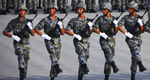 Chinese soldiers take part in parade training