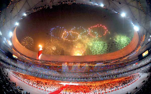 The fireworks show at Beijing Olympic Opening Ceremony