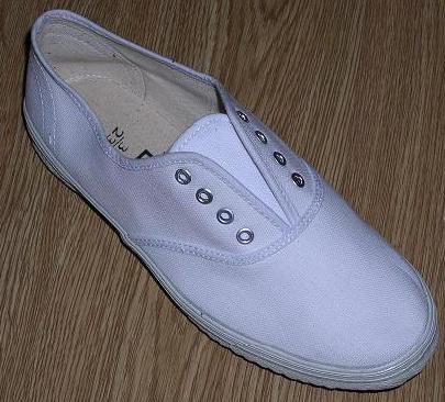 White canvas sport shoes