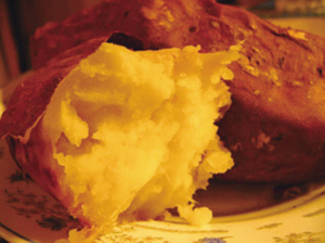 A popular snack in the 1970s: baked yam