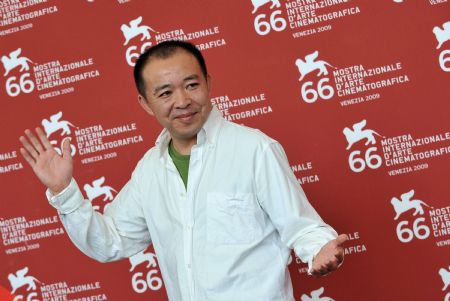 Chinese director Liu Jie is pictured during the presentation of his film 'Touxi (Judge)' during the 66th Venice International Film Festival at Venice Lido, on September 9, 2009.