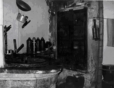 A kitchen of a farmer's family in the 1970s