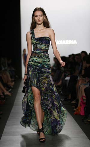 A model presents a creation at the BCBG Max Azria Spring 2010 collection during New York Fashion Week Sept. 10, 2009.