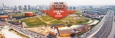 Land auction sizzles with record bid