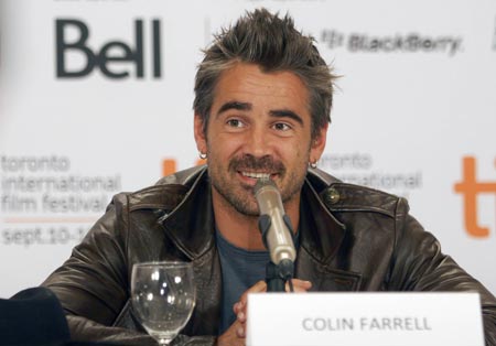 Actor Colin Farrell attends the news conference for the film 'Ondine' during the 34th Toronto International Film Festival, in Toronto, Canada, Sept. 15, 2009. 