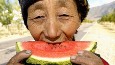 Taste sweet watermelon from Tibet!