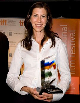 Laurie May, co-president of Maple Pictures, accepts the People's Choice Award on behalf of Lee Daniels for the film 'Precious: Based on the Novel 'Push' by Sapphire' during the 2009 Toronto International Film Festival Awards Reception in Toronto, Ontario on Saturday, Sept. 19, 2009.