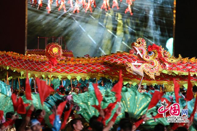 A grand evening gala is held to celebrate the People's Republic of China's 60th anniversary at the Tian'anmen Square in Beijing on Oct. 1 evening. Dancers perform at the show.