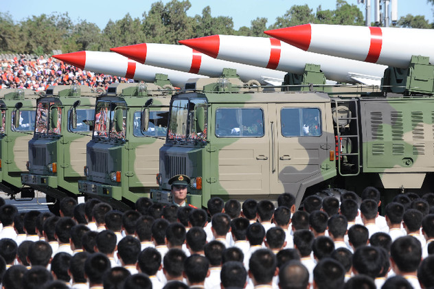Chinese new surface-to-surface missiles for conventional warfares displayed during the grand military parade on October 1, 2009. 