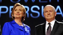 Clinton, Gates attend discussion on American Power & Persuasion