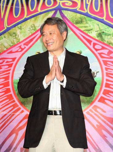 Director Ang Lee gestures at a press conference for his new film 'Taking Woodstock' on Monday, October 5, 2009, in Taipei, Taiwan. 