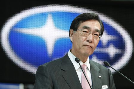 Fuji Heavy Industries Ltd President Ikuo Mori speaks during a Subaru presentation at the 41st Tokyo Motor Show in Chiba, east of Tokyo October 21, 2009.[Xinhua/Reuters]