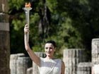 Vancouver Games torch lit on top of ancient Olympia