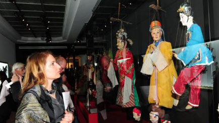 String-controlled puppetry exhibited
