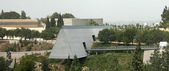 View of the Yad Vashem campus. Situated on Jerusalem's Mount of Remembrance, Yad Vashem's 45-acre campus comprises indoor museums and outdoor monuments, memorials, gardens, sculptures and world-class research and education centers - all the necessary components for a meaningful and dynamic commemoration of the Holocaust and its victims.