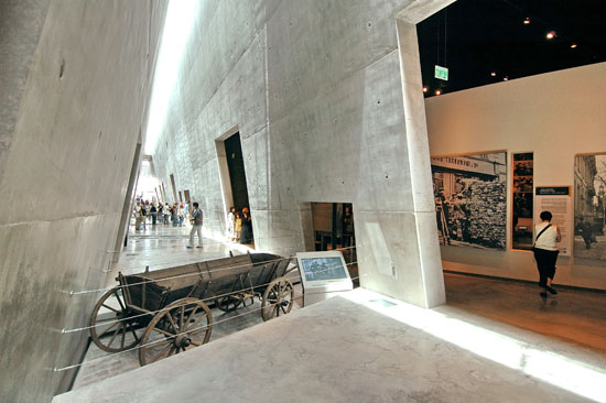 Interior of the Holocaust History Museum at Yad Vashem.