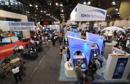 Photo taken on Oct. 28, 2009 shows a corner of International Security Conference east 2009 held at Jacob Javits Center in New York of the United States. The two-day exhibition which opend here on Wednesday has attracted over 400 exhibitors worldwide to show their advanced security and safeguard technologies and products. (Xinhua/Shen Hong)