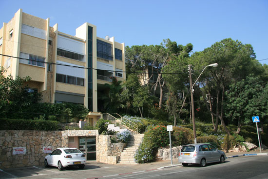 Houses and roads in Haifa, a port city in northern Israel 