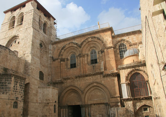 Façade of the Church of Holy Sepulcher in Jerusalem