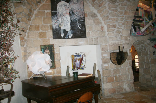 Artistic items on display at the Ilana Goor Museum. The museum is located in the heart of Old Jaffa, Israel in a restored, mid 18th century house which used to serve as a seaside inn for pilgrims who sought shelter on their way to Jerusalem. 
