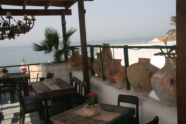 The Ilana Goor Museum's balcony. The museum is located in the heart of Old Jaffa, Israel in a restored, mid 18th century house which used to serve as a seaside inn for pilgrims who sought shelter on their way to Jerusalem. 