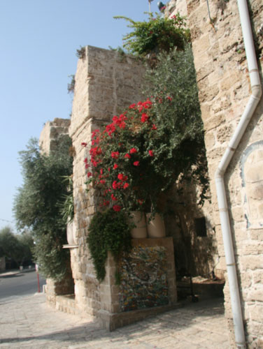 Exterior of the Ilana Goor Museum. The museum is located in the heart of Old Jaffa, Israel in a restored, mid 18th century house which used to serve as a seaside inn for pilgrims who sought shelter on their way to Jerusalem.