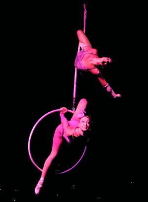 Australian acrobats perform at the 12th China Wuqiao International Circus Festival in Shijiazhuang, capital of north China's Hebei Province, Nov. 2, 2009.(Xinhua/Gong Zhihong)