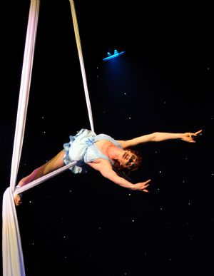 An Australian acrobat performs at the 12th China Wuqiao International Circus Festival in Shijiazhuang, capital of north China's Hebei Province, Nov. 2, 2009.(Xinhua/Gong Zhihong)