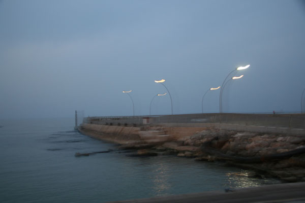 Israel's Mediterranean coast in the evening 