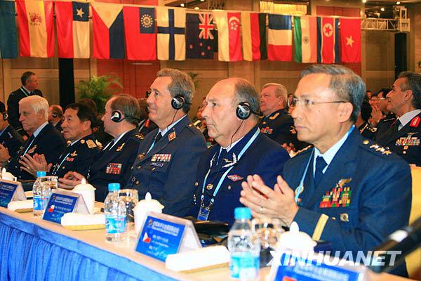 Officers of foreign air force are listening to speeches at the forum on Nov.6, 2009