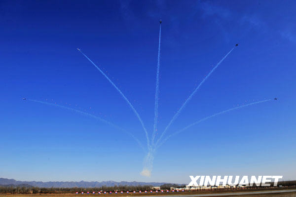 People's Liberation Army puts on an aerial show to mark the 60th founding anniversary of its air force.