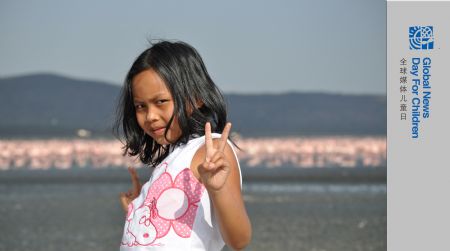 Lea poses for photos in Tananarive, Madagascar. 6-years-old Lea is a grade 1st student at an elementary school. She lives with her mother in Tananarive, Madagascar. Lea