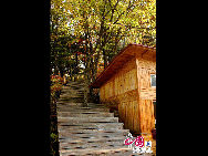 Sanjiaolong Bay is the most beautiful bay in Long Bay group.67km away from Chaoyang town in Huinan County, Jilin province. Sanjiaolong Bay is 687 meters high. Crater wall is 50 to 130 meters high, the lake coverage is 42.6 hectare and the deepest point is 86 meters. There are 18 scenic spots in Sanjiaolong Bay, in which 12 are natural scenic spots. Sanjiaolong Bay possesses graceful mountains and precipitous cliffs, marvelous stones and pleasant waters.[Photo by Yu Wenbin]