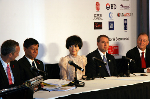 China HIV/AIDS Media Partnership (CHAMP) launches new AIDS awareness campaign in Shanghai on November 24, 2009.