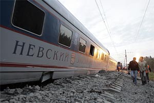 At least 25 people have been killed and 87 others injured in a derailment of a Russian express train on Friday, local media quoted emergency officials as saying.