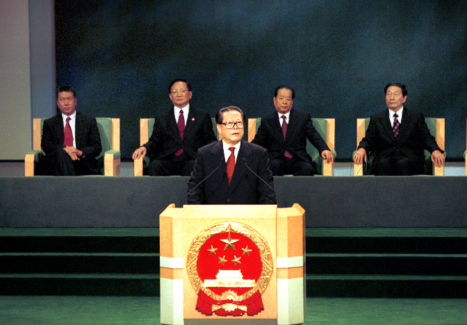 General view of the handover of Macao territory ceremony. The transfer of sovereignty of Macao from the Portuguese Republic to the People's Republic of China (PRC) occurred on Dec. 20, 1999.  