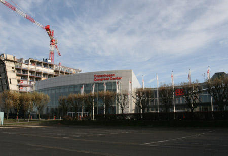 This photo taken on Nov. 21, 2009 shows the Bella Center, where the UN Climate Change Conference will be held, in Copenhagen, capital of Denmark. (Xinhua/Zhao Changchun)