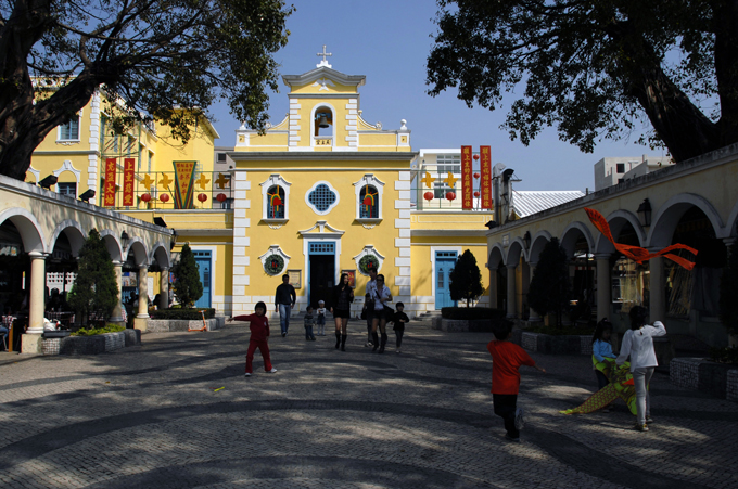 A chapel stands in Coloane Village in Macao.