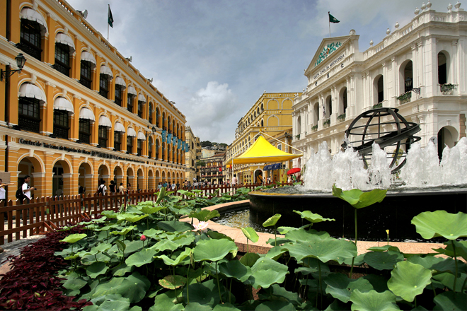 Senado Square is Macao's first pedestrian area. The square is paved with a wave-patterned mosaic of colored stones created by Portuguese experts. 