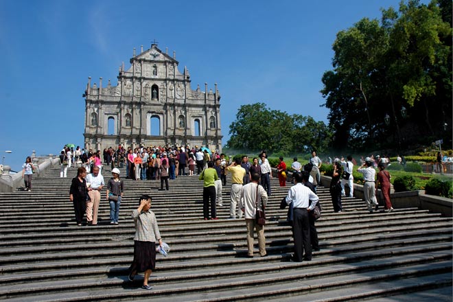 The Ruins of St. Paul's were initially built in 1602. In 1835, a fire razed the church, leaving only the dramatic facade standing in four colonnaded tiers, complete with carvings and statues. Today, the Ruins of St. Paul's is a symbol of Macao.