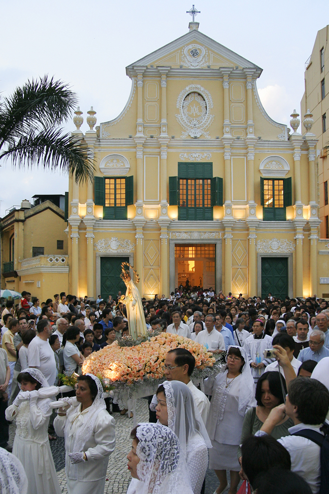 People gather every May 13 to attend the procession of Our Lord's Passion on the Our Lady of Fatima holy day.