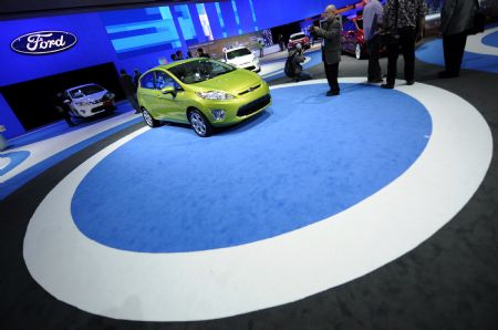 Ford Motor Company unveils their new North American Ford Fiesta car at the Fiesta Movement Awards Celebration a day before the official debut at the Los Angeles Auto Show in the Hollywood area of Los Angeles, California, December 1, 2009.