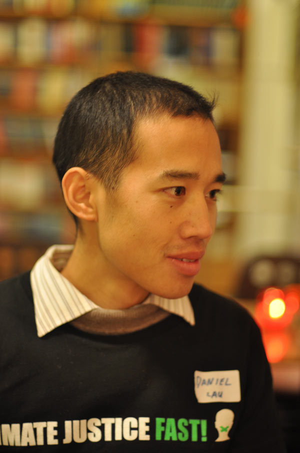 Daniel Lau, joined this fast since Nov.13 and won't eat until the end of COP15.[Felix Gaedtke]