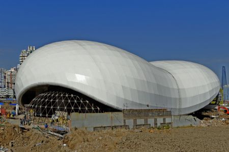 Photo taken on Dec. 6, 2009 shows the Aviation Pavilion in the World Expo Park in Shanghai, east China.[Guo Changyao/Xinhua]