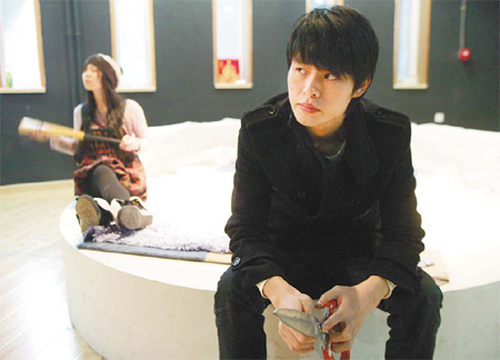 A scene from a drama rehearsal at the newly opened Star Theater Village in Beijing. 